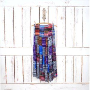 Colorful Patchwork Boho Gypsy Vintage Maxi Skirt - image 1